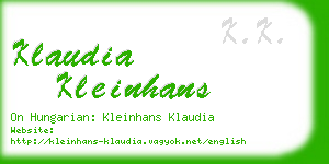 klaudia kleinhans business card